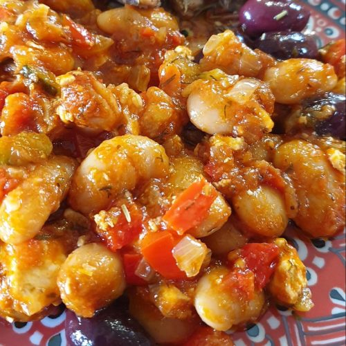 Butter beans in smokey tomato salsa - Skinnybik