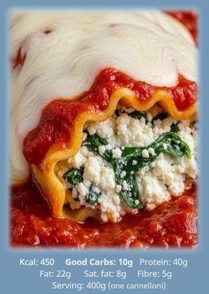 Spinach cannelloni